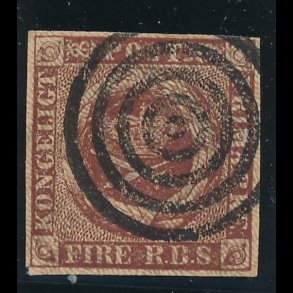 .1 Danmark, 1851, 4 rigsbank skilling, Ferslews tryk, lbnr b,