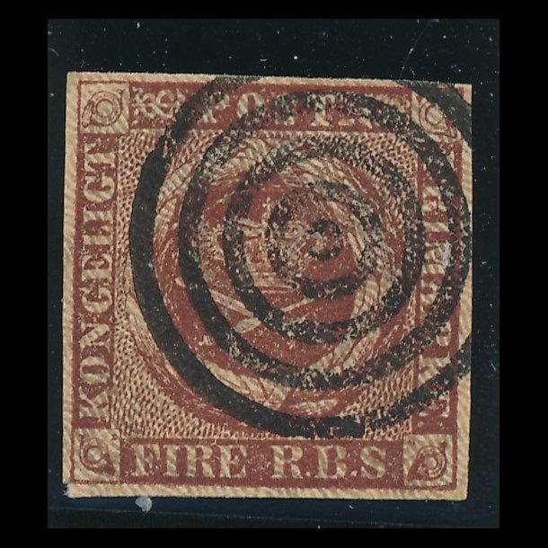 .1 Danmark, 1851, 4 rigsbank skilling, Ferslews tryk, lbnr b,