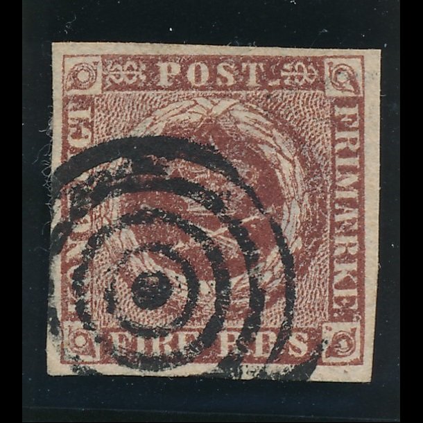 .1 Danmark, 1851, 4 rigsbank skilling, Ferslews tryk lbnr c,