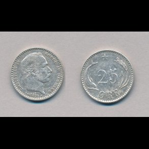 1894, 25 �re, s�lvm�nt, 1+,