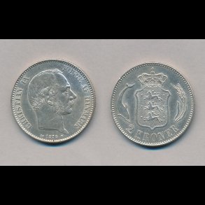 1876, 2 kroner, s�lvm�nt, 01,
