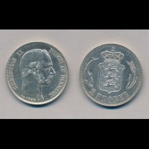 1899, 2 kroner, s�lvm�nt, 01, pudset,