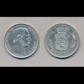1897, 2 kroner, s�lvm�nt, 01 / 0,