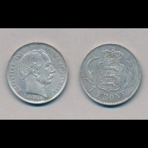 1876, 1 krone, 1+, s�lvm�nt, 