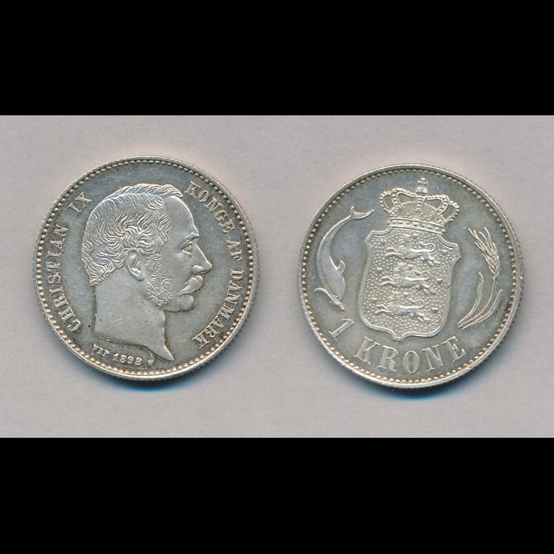 1898, 1 krone, s�lvm�nt, 01,