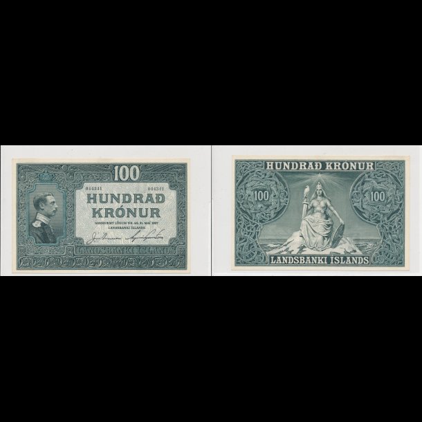 1827, Island, 100 kroner, 0, nr 044341, meget sj�lden pengeseddel, Krause 26,
