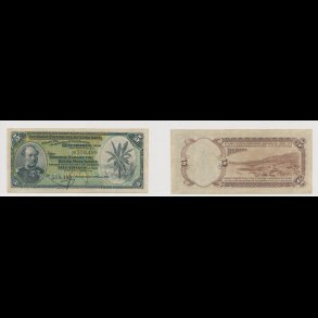 1905, Dansk Vestindien, Christian IX, 5 francs, 1+, nr 359488, Krause 17, pengeseddel,