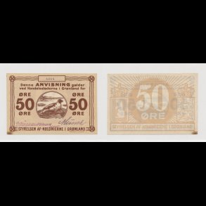 1913, Gr�nland, 50 �re, nr 4394, 1+, Krause 12a,