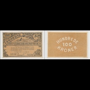 1940, F�r�erne, 100 kroner, nr 82522, 1+, Krause 8,