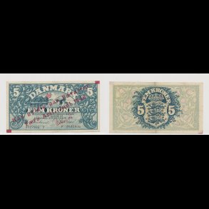 1940, F�r�erne, 5 kroner, nr 0527936 F, 01 /1+, Krause 1,