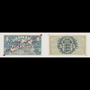 1940, F�r�erne, 5 kroner, nr 0534129 F, 0 / 01, Krause 1,
