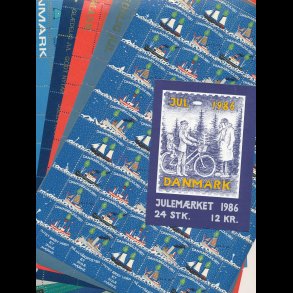 DK juleark, fra 1950�erne - 1972, stumper og h�fter, lagermappe medf�lger, outlet nr 7,