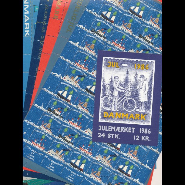 DK juleark, fra 1950�erne - 1972, stumper og h�fter, lagermappe medf�lger, outlet nr 7,