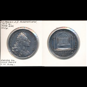 1717, Frederik IV, Reformationen, s�lv medalje, G 310, 31,5 gr, smuk patina,