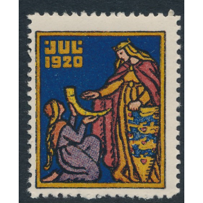 1920, Julemrke, Danmark, Guldhornet overrkkes Danmark, enkelt mrke,