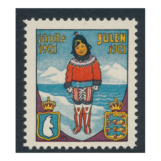 1921, Julemrke, Danmark, Grnlnderinde, enkelt mrke,