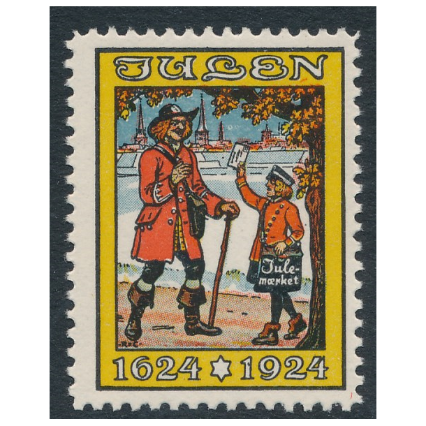 1924, Julemrke, Danmark, Postbude, enkelt mrke