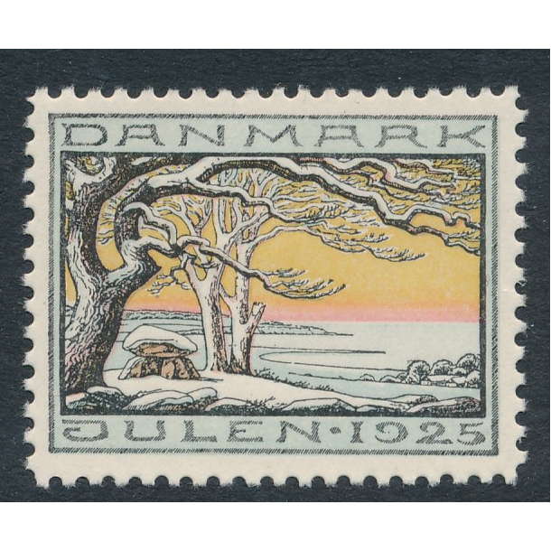 1925, Julemrke, Danmark, Vinterlandskab, enkelt mrke,