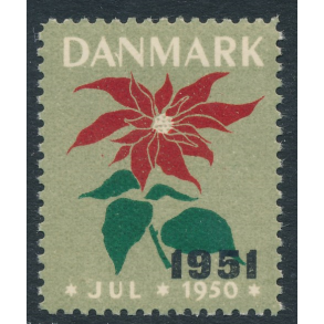 1951 p 1950, med skrt afskret t tal, julemrke