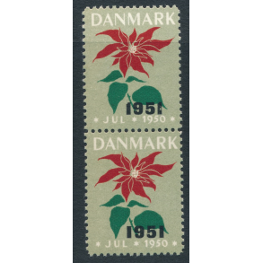 1951 p 1950, lodret parstykke med skrt og lige afskret t tal, julemrke