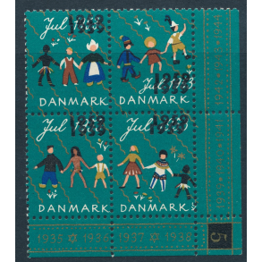 1959 p 1953 dobbelt overtryk fireblok, julemrke