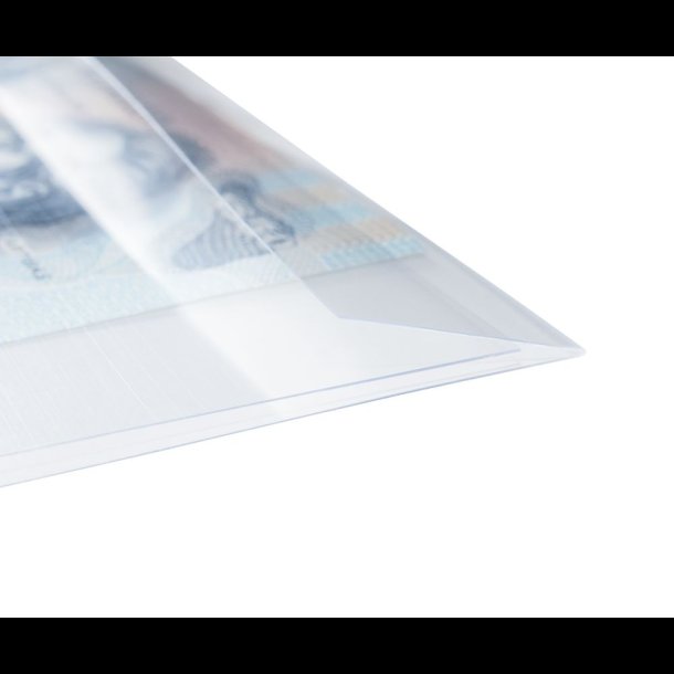 Folde lommer i klar plast til sedler, 201 x 127 mm, 50 stk, T 93,