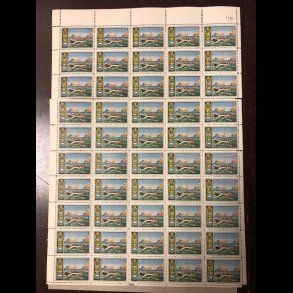 1923, F�ringb�d med f�r�ske fjelde i baggrunden, 3- delt helark,