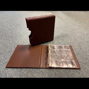 A5 ringbind med kassette, brun,