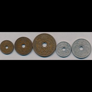 1941, Frerne London  st, 1-, 2-, 5-, 10- og 25 re, 1+, NEDSAT 300,-kr,