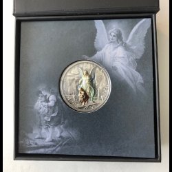 2023, Cook Island, Guardian Angle coin, 5 dollars, Skytsengel lykkemnt, frste udgave, 1oz, NEDSAT,