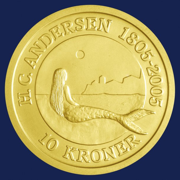 2005, 10 kroner, Den lille havfrue, guld
