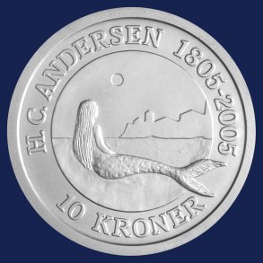 2005, 10 kroner, Den lille havfrue, eventyr-serien, slvmnt, proof,