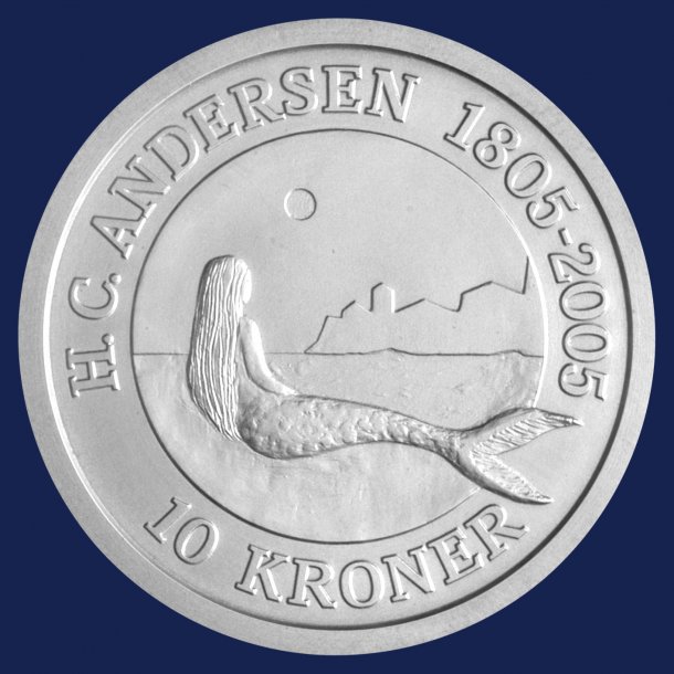 2005, 10 kroner, Den lille havfrue, 2005, slvmnt, proof,