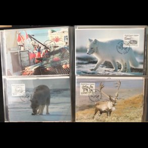 Mappe med stemplede Grnlandske max kort, 1989-2004, vrdi ca 1.085,-kr, 5040,