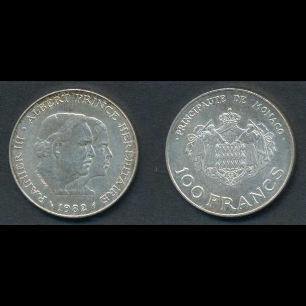 1982, Monaco, Rainier III, 100 francs, 01