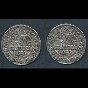 1666, Frederik III, 3 sk lybsk, S 152, 1+, NEDSAT fra 750,-kr