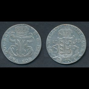 1763, Frederik V, 24 skilling, H35B, 1+