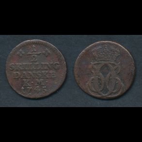 1745, Christian VI, � skilling, H9, 1