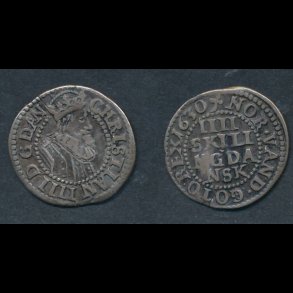 1630, Christian IV, IIII skilling, H142, 1+