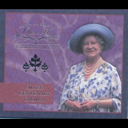 2000, England,  5, Dronningemoderens 100 rsdag, slv, proof