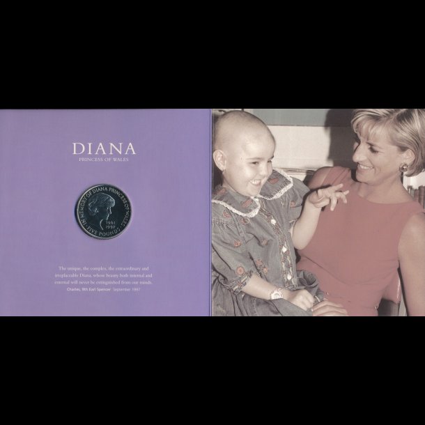 1999, England,  5, Diana memorial crown, cuni, 0, restlager, NEDSAT fra 125,-kr,