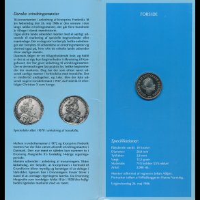 1986, 10 kroner, Kronprins Frederiks 18 rs fdselsdag, cuni, i omslag, proof
