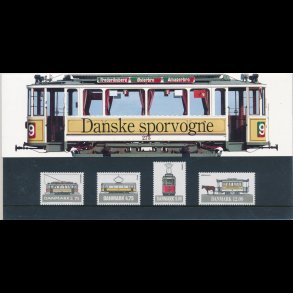 15, Danske sporvogne, Souvenirmappe, NEDSAT fra 45,-kr, AFA nr. 1070-73