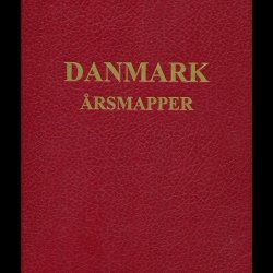 rsmappekassette i rdt bogbind m. guldtryk. Format 25 x 25 x 5,5 cm