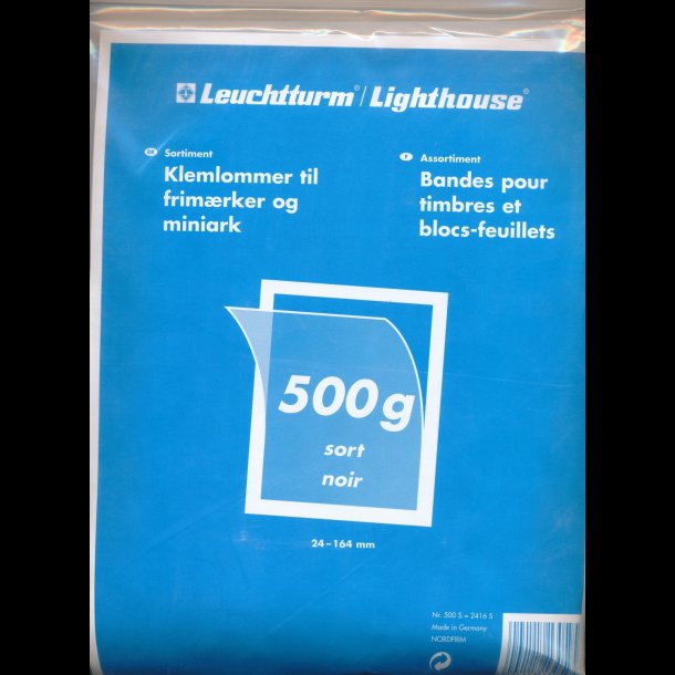 Klemlommer Leuchtturm, sort, 500g, 24-164mm