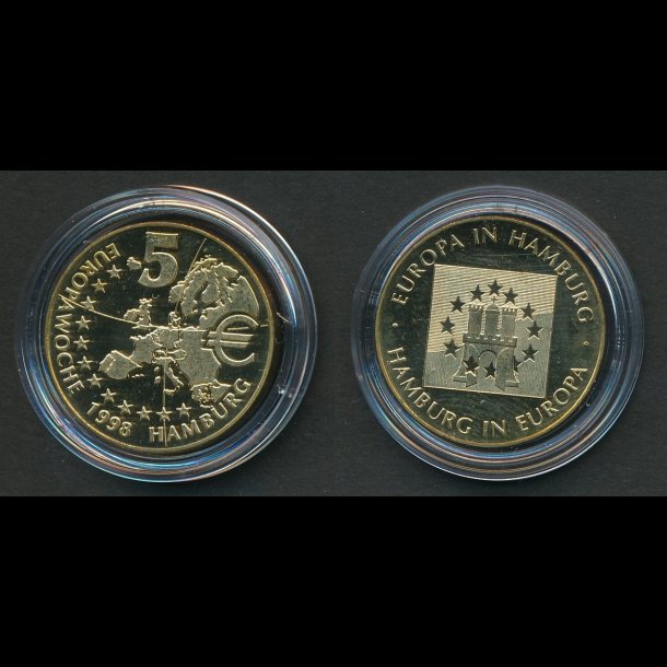 Hamburg 1998, 5 EURO, cuni, proof