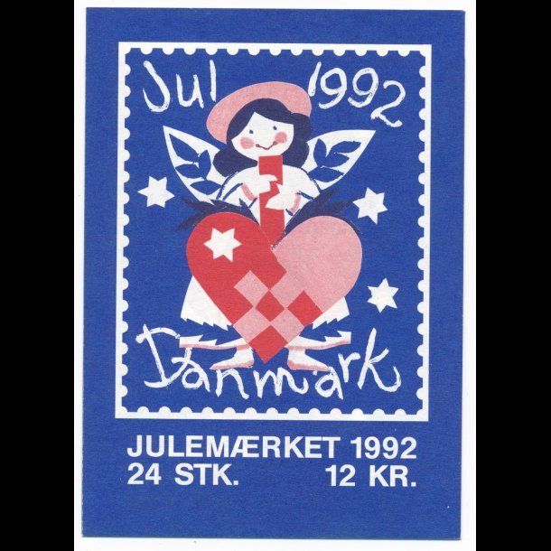 1992, Danmark, Julemrkehfte, "Engel med julehjerte",