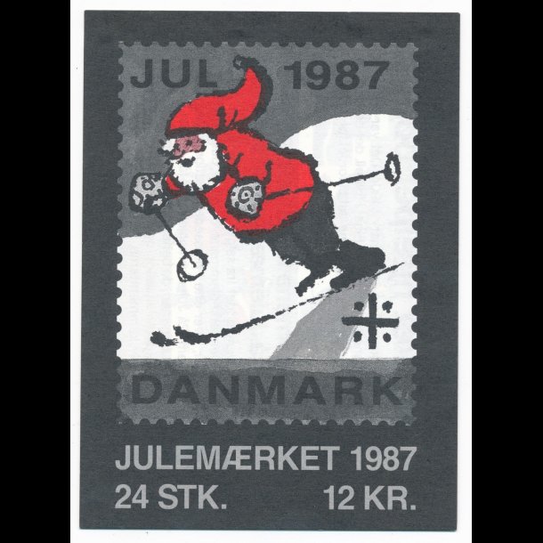 1987, Danmark, Julemrkehfte, "Nisse p ski",
