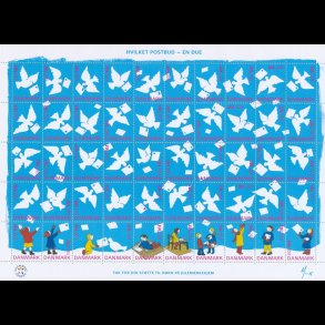 2015, Hvilket postbud - en due!, helark, ufoldet,