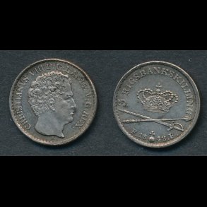 1842, Christian VIII, 3 Rigsbankskilling, H9A,  01/0